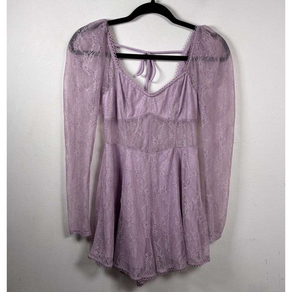 Urban Outfitters Lilac Lace Puff Sleeve Romantic Coquette Fairycore Dress Size S